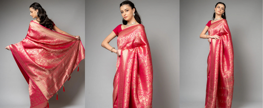 Red Swarovski Saree