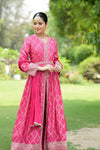 Rani Sequence, Zari Threadwork & Bandhini Printed Dolna Readymade Suit And Pant With Chinon Dupatta