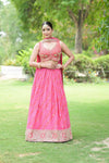 Rani Chinon Lehenga Set And Chinon Dupatta With Readymade Blouse