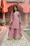 Gajari Tissue Readymade Sharara Set With Tissue Dupatta