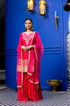 Rani Chinon Readymade Sharara Set With Net Dupatta