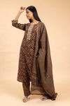 Garnet Cotton Readymade Suit And Pant With Cotton Dupatta