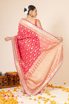 Maroon Sequence & Swarovski Georgette Saree With Unstitched Blouse