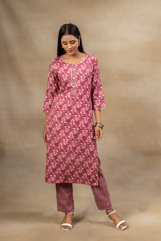Mouvish Gajari Digital Printed Cotton Readymade Suit With Pant