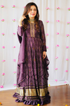 Garnet Satin Floor Length Kurta With Chiffon Dupatta (Ft:-Anjan Prasad)