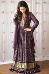 Garnet Satin Floor Length Kurta With Chiffon Dupatta (Ft:-Anjan Prasad)