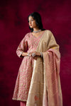 Gajari Georgette Readymade Suit And Palazzo With Banarasi Silk Dupatta