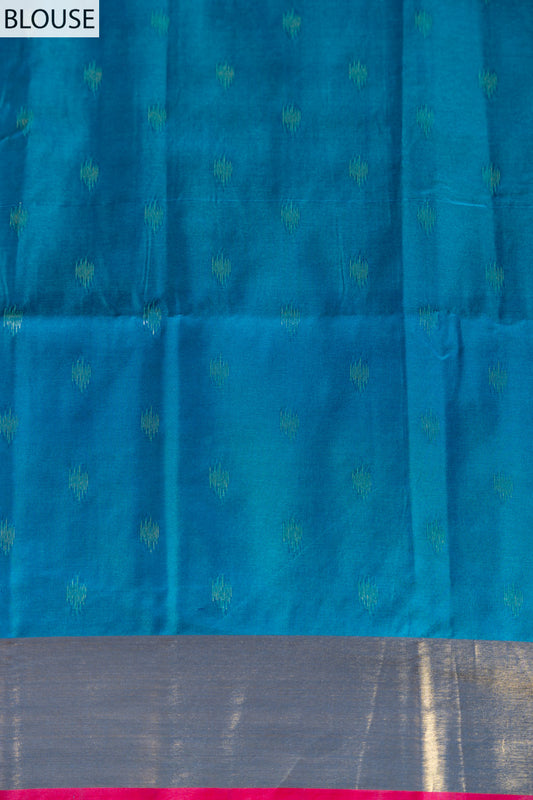 Royal Heritage Tea Green South Indian Silk Saree And Woven Zari Border With Unstitched Blouse