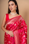 Timeless Elegance Rani Satin Silk Saree With Unstitched Blouse