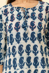 Indigo Blue Digital Printed Cotton Readymade Long Kurta