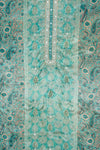 Tea-green Cutdana, Mirror Sheet, Threadwork & Digital Printed Cotton Unstitched Salwar Suit With Chiffon Dupatta