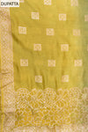 Pista Woven Zari Cotton Unstitched Salwar Suit With Cotton Dupatta