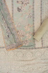 Mint Green Sequence & Threadwork Georgette Unstitched Salwar Suit With Georgette Dupatta