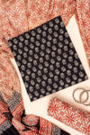 Tussar And Black Digital Printed Cotton Unstitched Salwar Suit With Cotton Dupatta