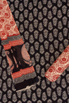 Black Digital Printed Cotton Unstitched Salwar Suit With Cotton Dupatta