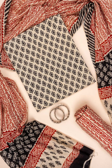 Tussar Digital Printed Cotton Unstitched Salwar Suit With Cotton Dupatta