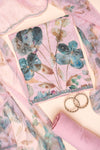 Pink Floral Printed Cotton Unstitched Salwar Suit With Chiffon Dupatta