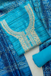 Timelessly Yours Sky Blue Cotton Unstitched Salwar Kameez With Cotton Dupatta