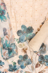 Off White Floral Printed Cotton Unstitched Salwar Suit With Chiffon Dupatta