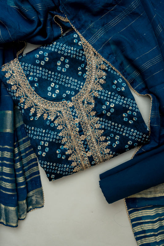 Statement Look Peacock Unstitched Cotton Salwar Kameez With Cotton Dupatta