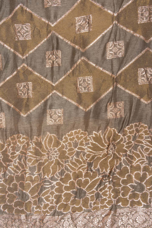 Mouse Woven Zari Cotton Unstitched Salwar Suit With Cotton Dupatta