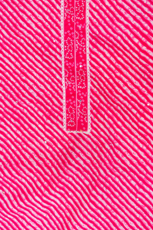 Rani Lehriya Printed Cotton Unstitched Salwar Suit With Cotton Dupatta