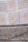 Grey Floral Printed Cotton Unstitched Salwar Suit With Cotton Dupatta
