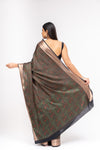 Bold Statement Black Banarasi Silk Saree With Unstitched Blouse
