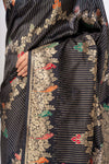 Bold Statement Black Banarasi Silk Saree With Unstitched Blouse