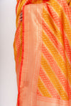 Sunshine Charm Mustard Banarasi Silk Saree With Unstitched Blouse