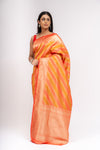 Sunshine Charm Mustard Banarasi Silk Saree With Unstitched Blouse
