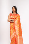 Sunshine Charm Mustard Banarasi Silk Saree With Unstitched Blouse