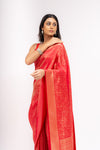 Heritage Heirloom Maroon Banarasi Silk Saree With Unstitched Blouse