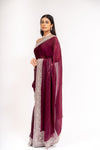 Regal And Radiant Garnet Simmer Saree With Unstitched Blouse