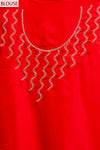 Grace Redefined Red Georgette Braso Saree With Unstitched Blouse