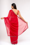 Heritage Heirloom Maroon Shimmer Saree With Unstitched Blouse