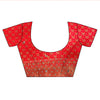 Soft As A Sunrise Coral Banarasi Silk Saree With Unstitched Blouse