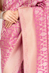 Glow Different In Gajari Khaddi Saree With Unstitched Blouse