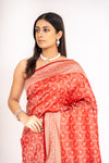Heritage Heirloom Maroon Banarasi Silk Saree With Unstitched Blouse