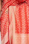 Heritage Heirloom Maroon Banarasi Silk Saree With Unstitched Blouse