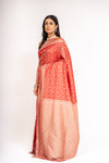 Heritage Heirloom Maroon Banarasi Silk Saree With Unstitched Blouse