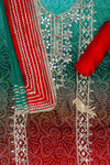 Rama Gotta Patti, Mirror, Zarkan & Bandhini Printed Organza Unstitched Salwar Suit With Crepe Dupatta
