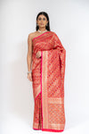 Timeless Elegance Rani Banarasi Silk Saree With Unstitched Blouse