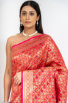 Timeless Elegance Rani Banarasi Silk Saree With Unstitched Blouse