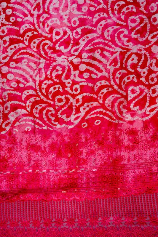 Rani Cutwork, Sequence & Threadwork Cotton Unstitched Salwar Suit With Cotton Dupatta