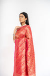 Timeless Elegance Rani Banarasi Silk Saree With Unstitched Blouse