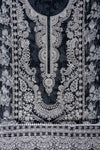 Black Sequence & Threadwork Organza Unstitched Salwar Suit With Chiffon dupatta