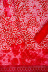 Red Cutwork, Sequence & Threadwork Cotton Unstitched Salwar Suit With Cotton Dupatta