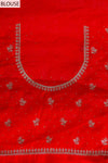 Grace Redefined Red Shimmer Saree With Unstitched Blouse
