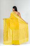 Shine Bright In Mango Gold Khaddi Georgette Saree With Unstitched Blouse